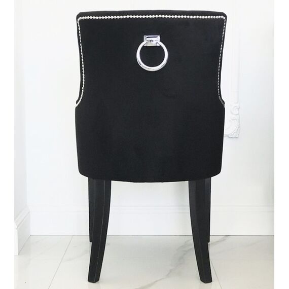 Quilted chair TIFFANTS glamour, golden knocker Black 97x46x54