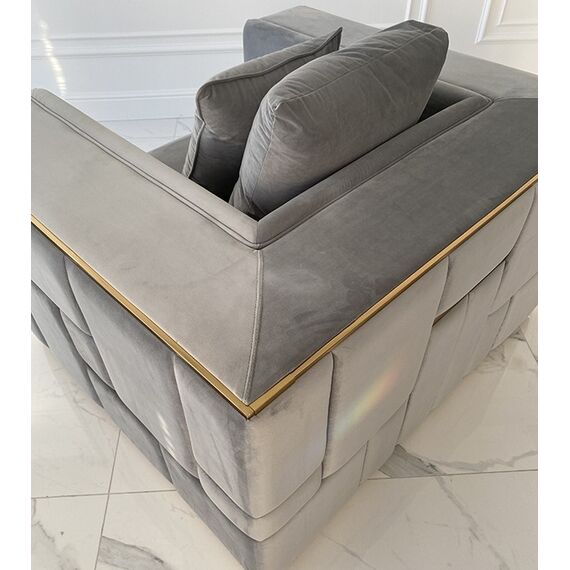 Modern, golden and gray EMPORIO armchair