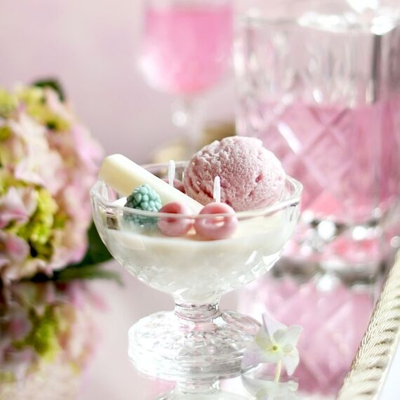 Świeca zapachowa naturalna deser lodowy różany - prezent dla niej