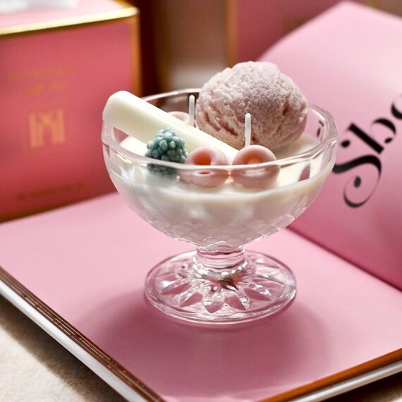 Świeca zapachowa naturalna deser lodowy różany - prezent dla niej