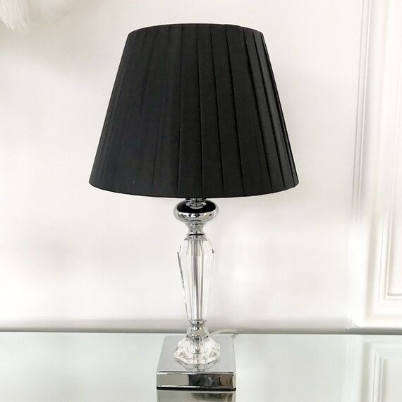 Elegant black pleated lampshade, 25 cm
