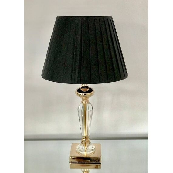 Elegant black pleated lampshade, 25 cm