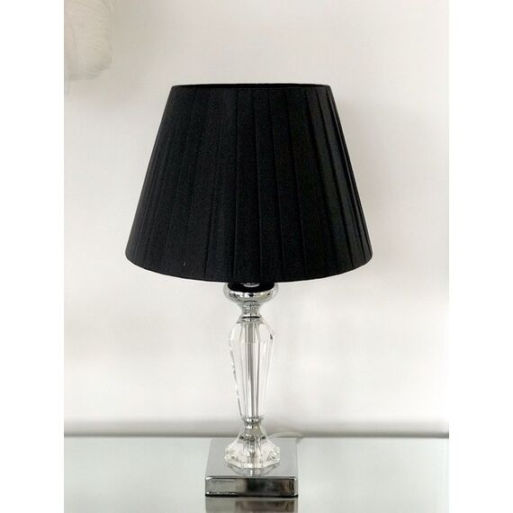 Elegant black pleated lampshade, 25 cm