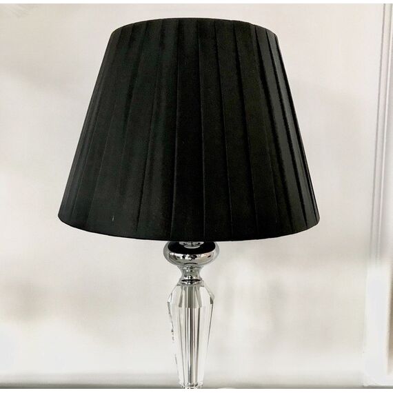 Elegant black pleated lampshade, 25 cm