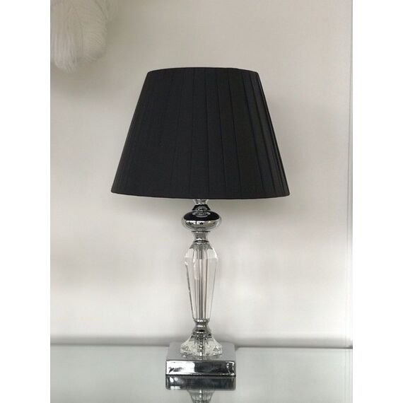 Elegant black pleated lampshade, 25 cm