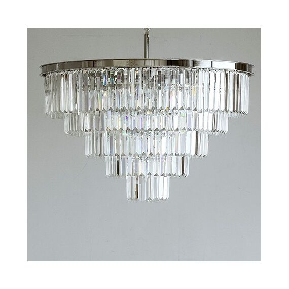 Żyrandol GLAMOUR 80 cm kryształowy okrągły, nowoczesny lampa wisząca, srebrny