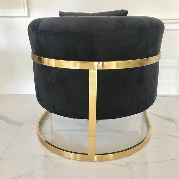 Modern glamor armchair for the living room and dining room, golden black BENT