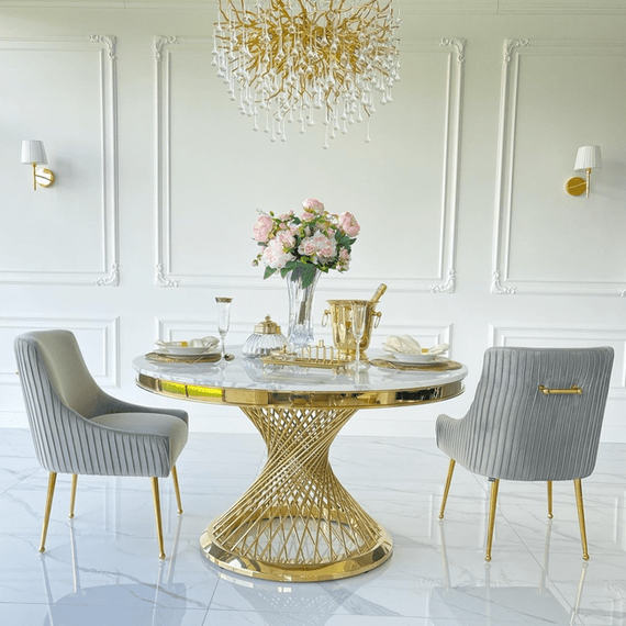 PALOMA Gold Dining Chair Gray