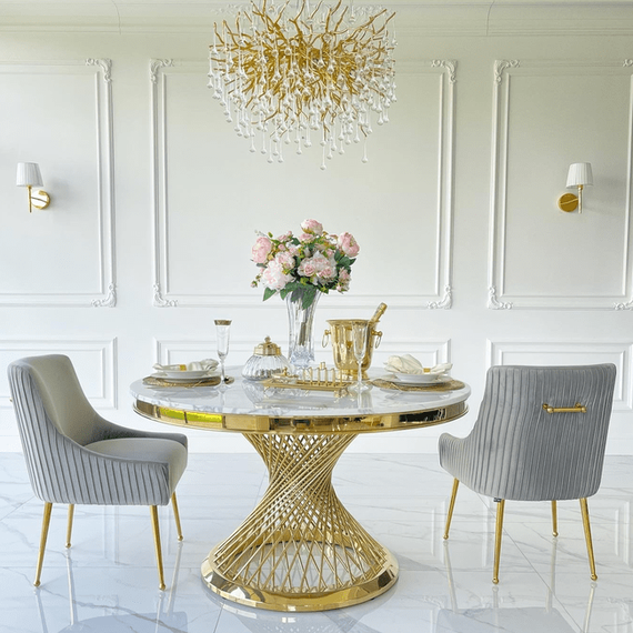 PALOMA Gold Dining Chair Gray