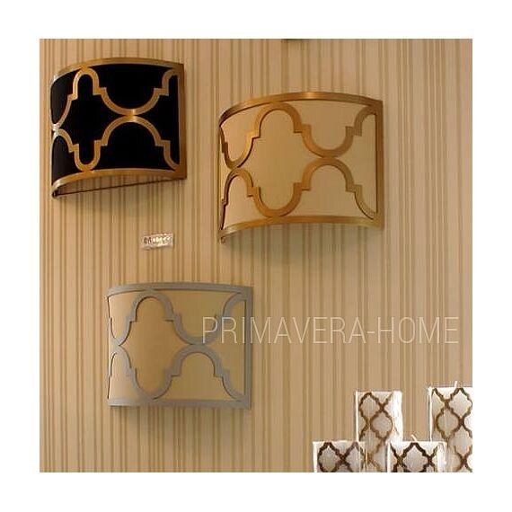 Wall lamp, Moroccan clover, New York wall lamp, glamor, classic, white and gold MANHATTAN OUTLET