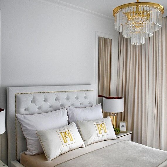 New York bed glamour upholstered quilted chesterfield grey, white MODERN