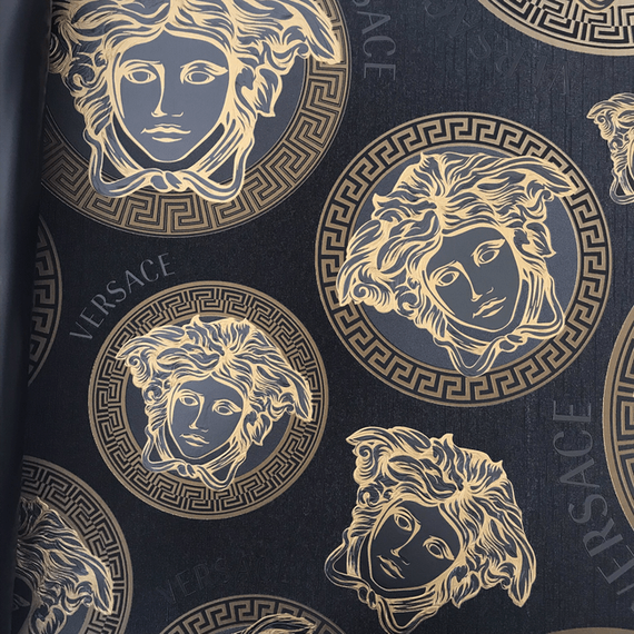 Exclusive Versace V MEDUSA AMPLIFIED glamor wallpaper, black, gold, glamor