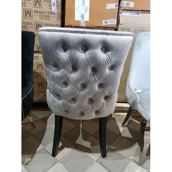 Krzesło  glamour z pikowanym oparciem, do jadalni, do toaletki, nowoczesne, klasyczne, tapicerowane, drewniane TIFFANY OUTLET