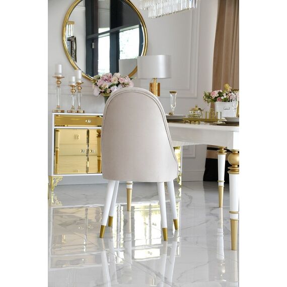 Luxurious upholstered chair, for the dining room, classic, New York, gold CAPRI