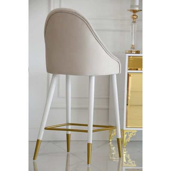 A modern upholstered stool, to the dining room, to the island, classic, New York, gold CAPRI