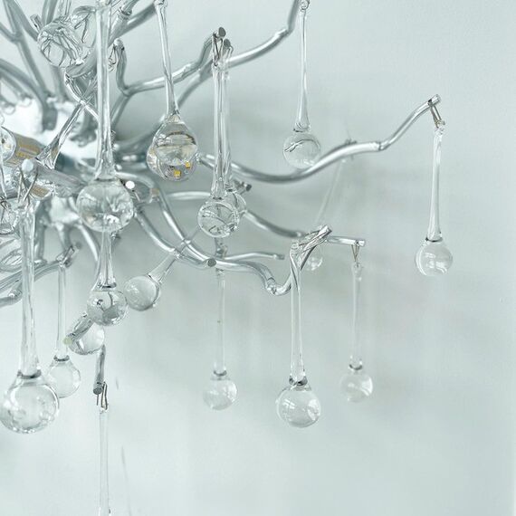 Glamor wall lamp, exclusive designer wall lamp in a modern style, silver RAIN