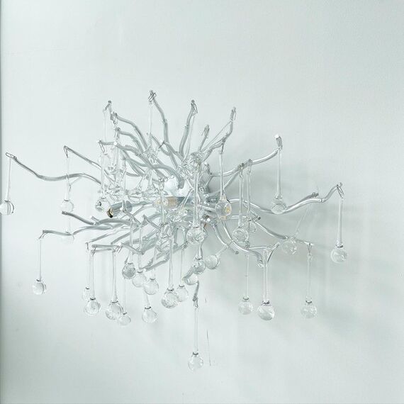 Glamor wall lamp, exclusive designer wall lamp in a modern style, silver RAIN