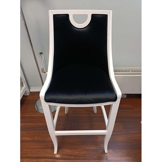 Upholstered stool REGINA glamor beech, black, white OUTLET