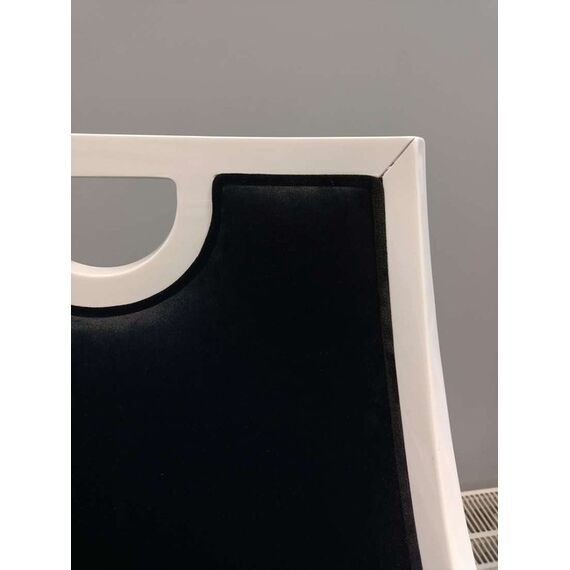 Upholstered stool REGINA glamor beech, black, white OUTLET