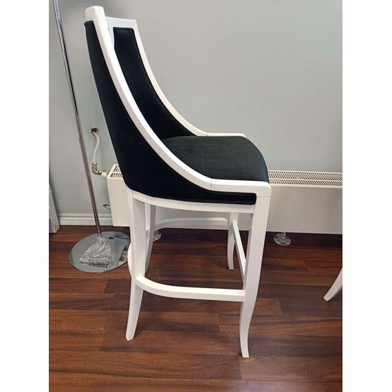 Upholstered stool REGINA glamor beech, black, white OUTLET