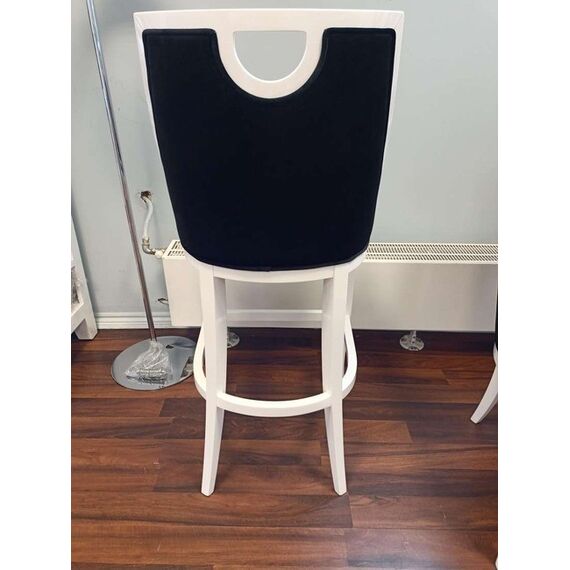 Upholstered stool REGINA glamor beech, black, white OUTLET