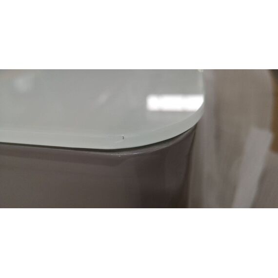 Stół glamour do jadalni, nowoczesny srebrny z białym szklanym blatem, stalowy 240cm BOND OUTLET