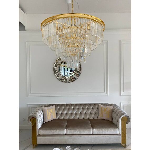 Pillow PH 40x40 with logo beige in velor fabric