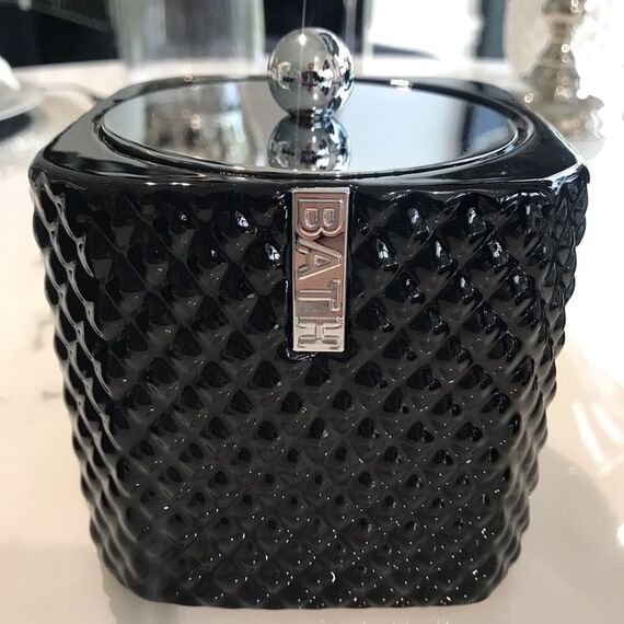 Pojemnik na waciki czarny BATH Lene Bjerre