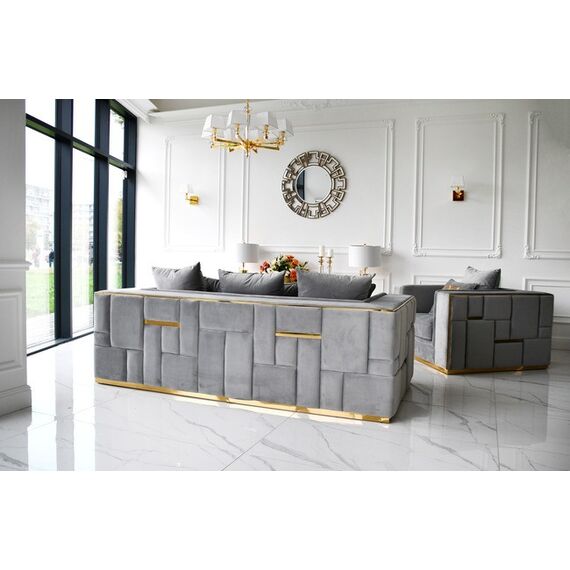 Modern, golden and gray EMPORIO armchair