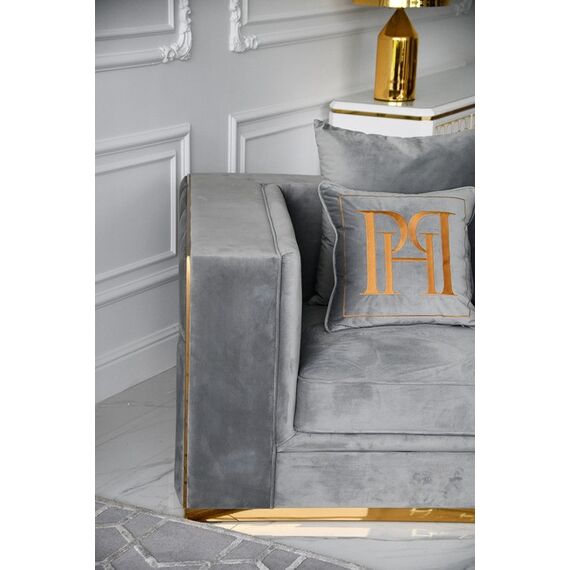 Modern, golden and gray EMPORIO armchair