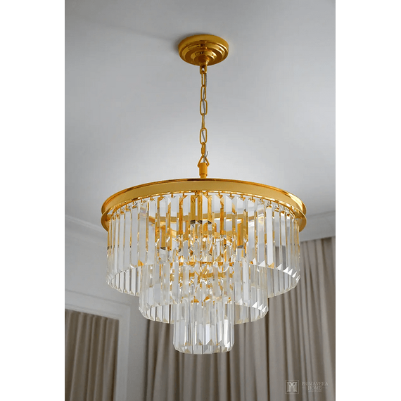 Glamor chandelier GLAMOR 50 cm crystal round, modern, hanging lamp, gold