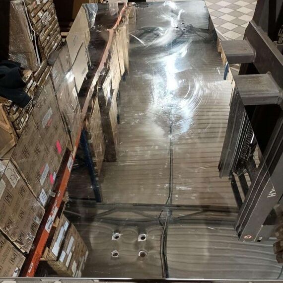 Glamorous, modern, designer dining table, steel silver, PICASSO OUTLET base