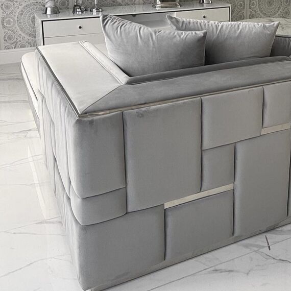 EMPORIO gray silver glamor armchair modern