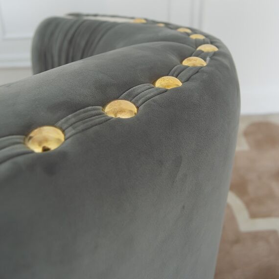 Luksusowa sofa złota 3 osobowa szara nowoczesna MADONNA OUTLET