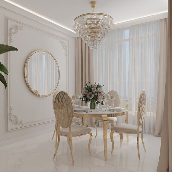 Krzesło złote beżowe glamour luksusowe do jadalni, stalowe nogi AZURO