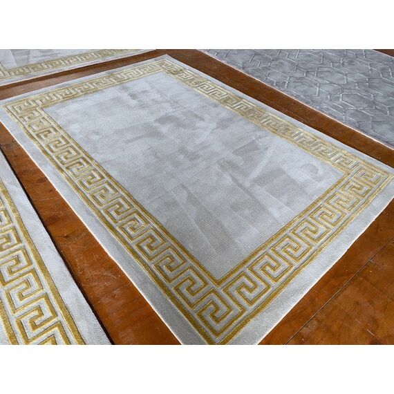 Luxurious carpet with a Greek pattern, classic, beige, gold APOLLO GOLD