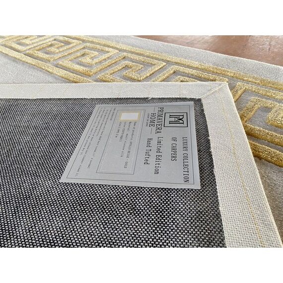 Luxurious carpet with a Greek pattern, classic, beige, gold APOLLO GOLD