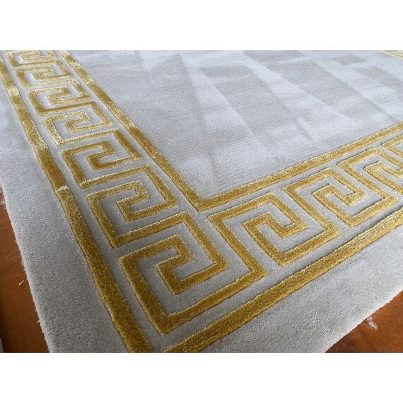 Luxurious carpet with a Greek pattern, classic, beige, gold APOLLO GOLD