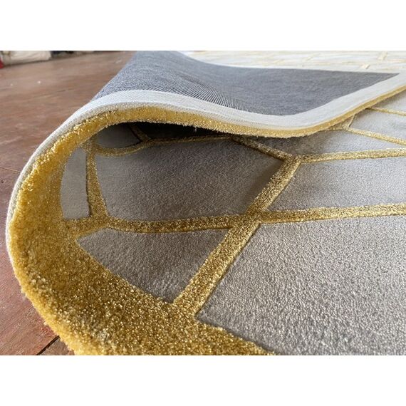 Modern carpet, geometric, for the living room, for the living room, glamor, gray, gold ARABEL GOLD