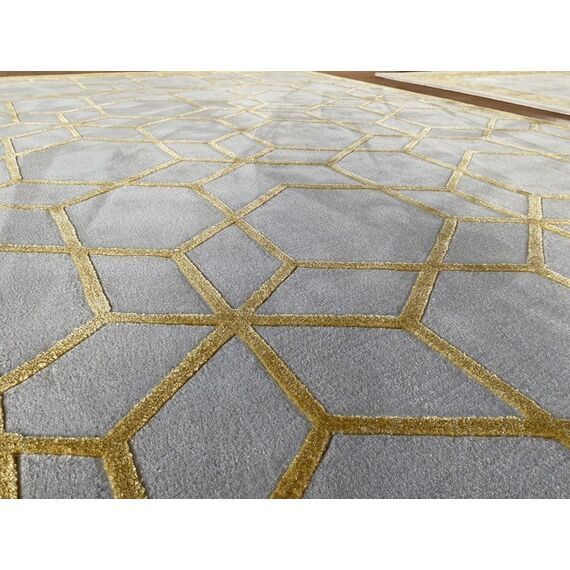 Modern carpet, geometric, for the living room, for the living room, glamor, gray, gold ARABEL GOLD