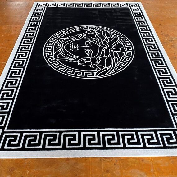 A modern black and white rug MEDUZA