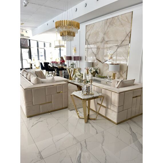 White Marble Top Small Side Table  RALPH