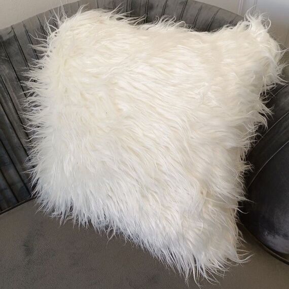 Elegancka poduszka Pelo 45x45, biała tkanina, do sypialni, salonu