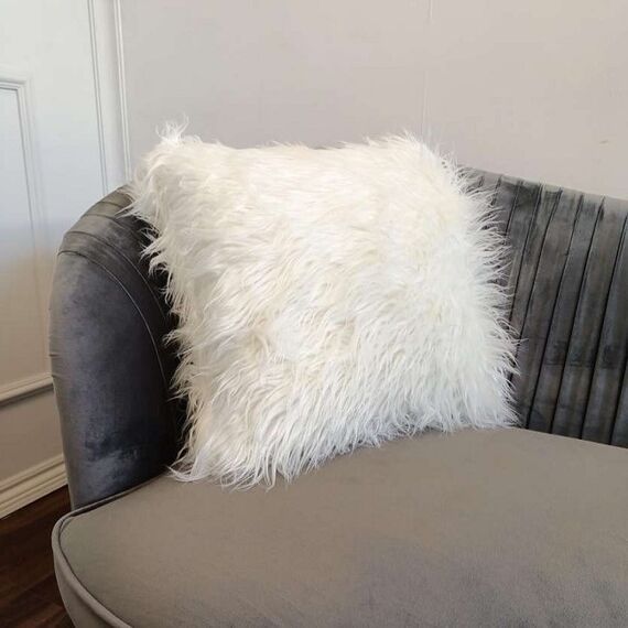 Elegancka poduszka Pelo 45x45, biała tkanina, do sypialni, salonu