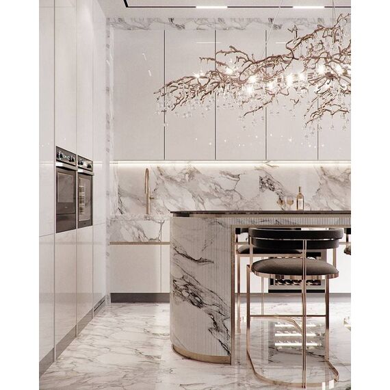 Hoker glamour nowoczesny tapicerowany do jadalni, barku, wyspy złoty beżowy MARCO