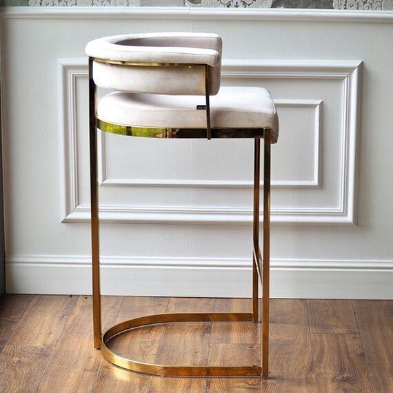 Hoker glamour nowoczesny tapicerowany do jadalni, barku, wyspy złoty beżowy MARCO