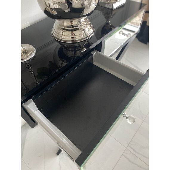 VIKI mirror console, glamorous, modern, black  or white with high gloss silver