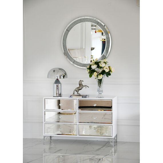 Luxurious wooden chest of drawers, for the living room, for the bedroom, glamor, classic, wooden, lacquered silver VENICE