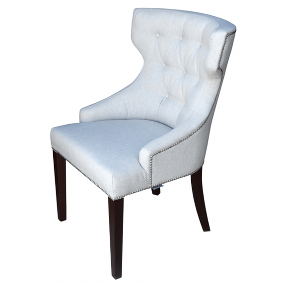 Glamor chair, luxurious, white, upholstered for the office, bedroom, desk, venge legs LEONARDO