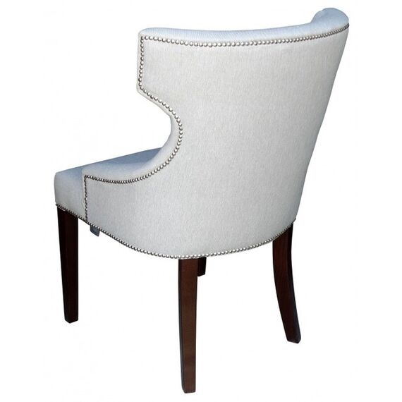 Glamor chair, luxurious, white, upholstered for the office, bedroom, desk, venge legs LEONARDO